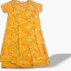 Riva Plus 1X Yellow Floral‎ Tulip Print Midi Dress - Flowy Summer